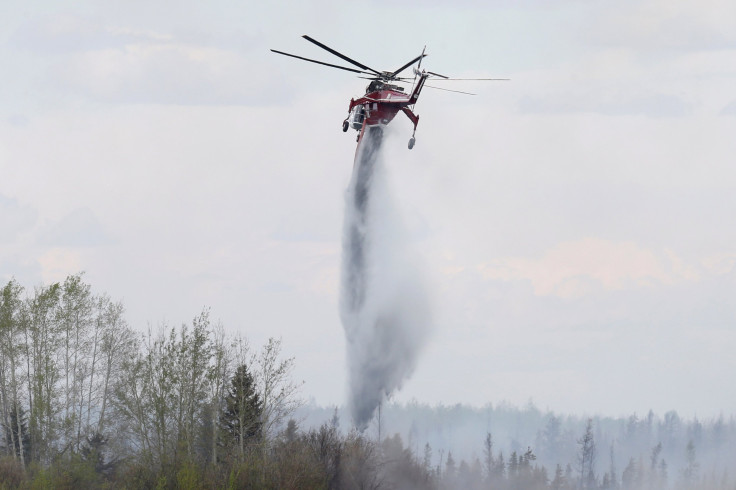 Helicopter drops water