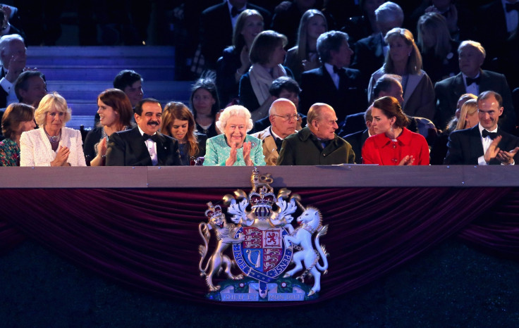 Camilla, Duchess of Cornwall, Prince Philip, Duke of Edinburgh and Catherine, Duchess of Cambridge along with Queen Elizabeth II
