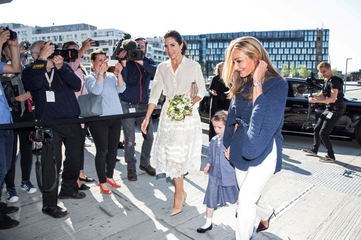 Crown Princess Mary arrives at Copenhagen Fashion Summit