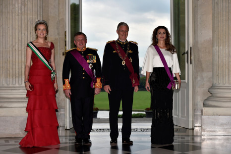 Belgium's King Philippe, Queen Mathilde, Jordan's King Abdullah and his wife Queen Rania 