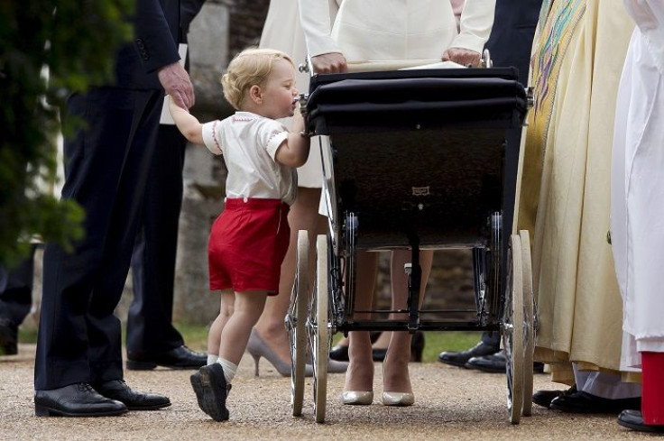 Prince George and baby Princess Charlotte
