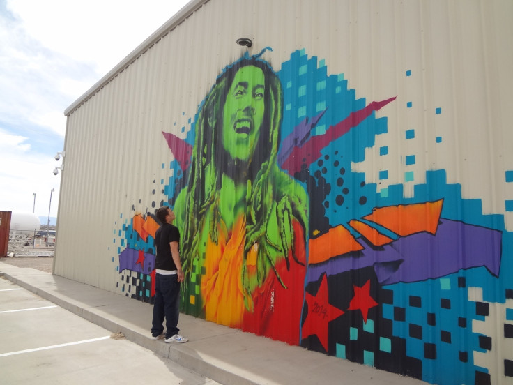 Devin Butts and Bob Marley mural