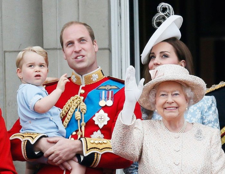 Queen Elizabeth II with the Duke & Duchess of Cambridge and Prince George