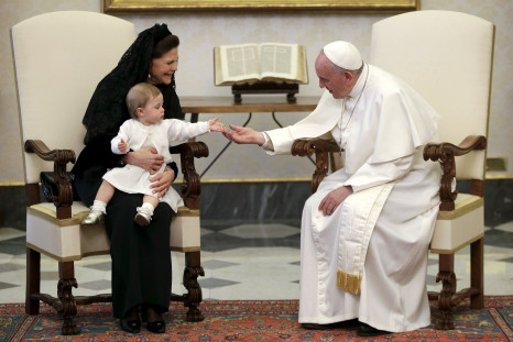 Princess Leonore and Queen Silvia with Pope Francis
