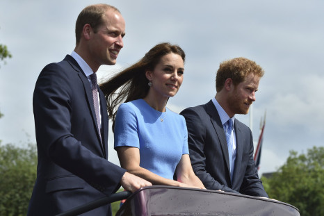 Prince William with Kate Middleton and Prince Harry