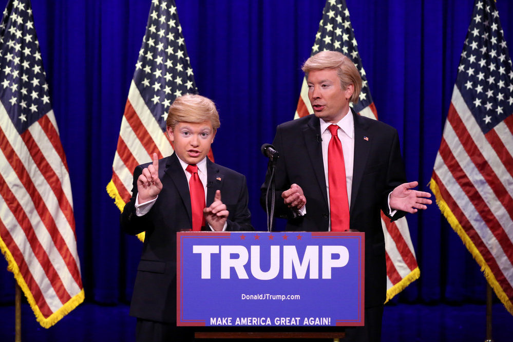 Jimmy Fallon Does Donald Trump Impersonation Mocks His Press