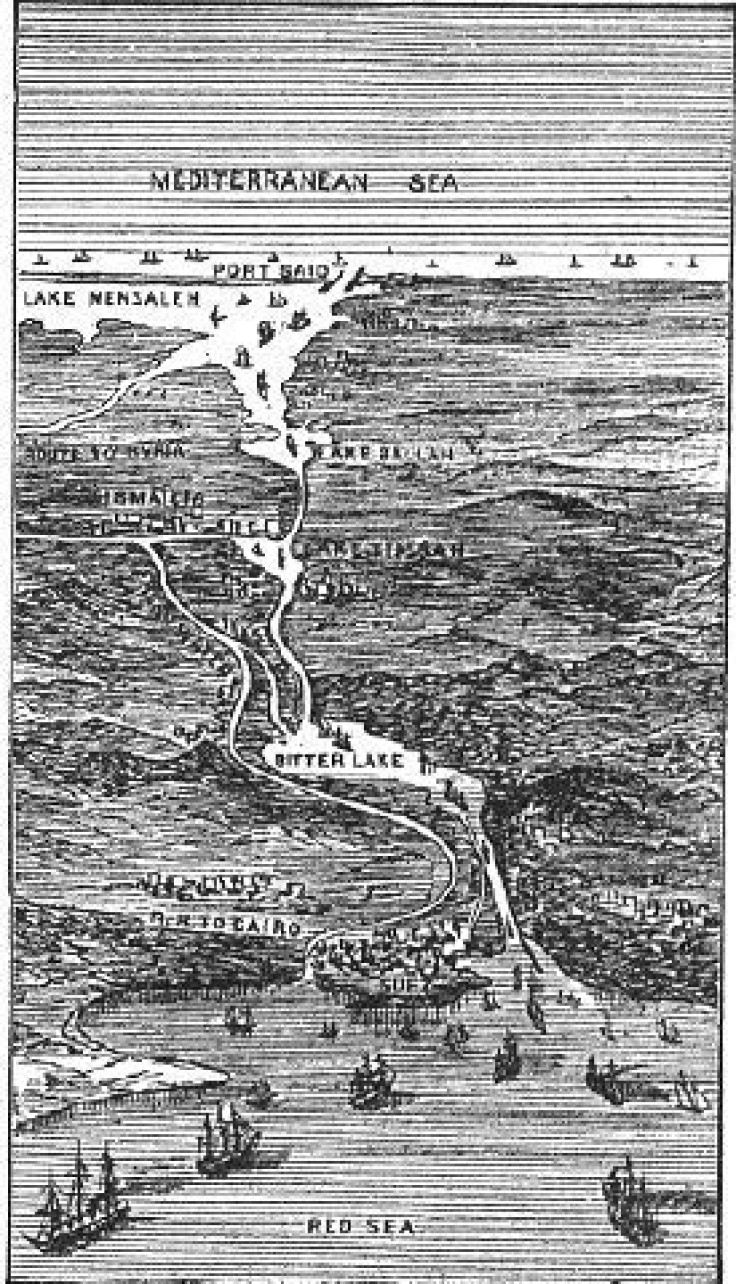 Suez Canal - old map Courtesy of Suez Canal Authority