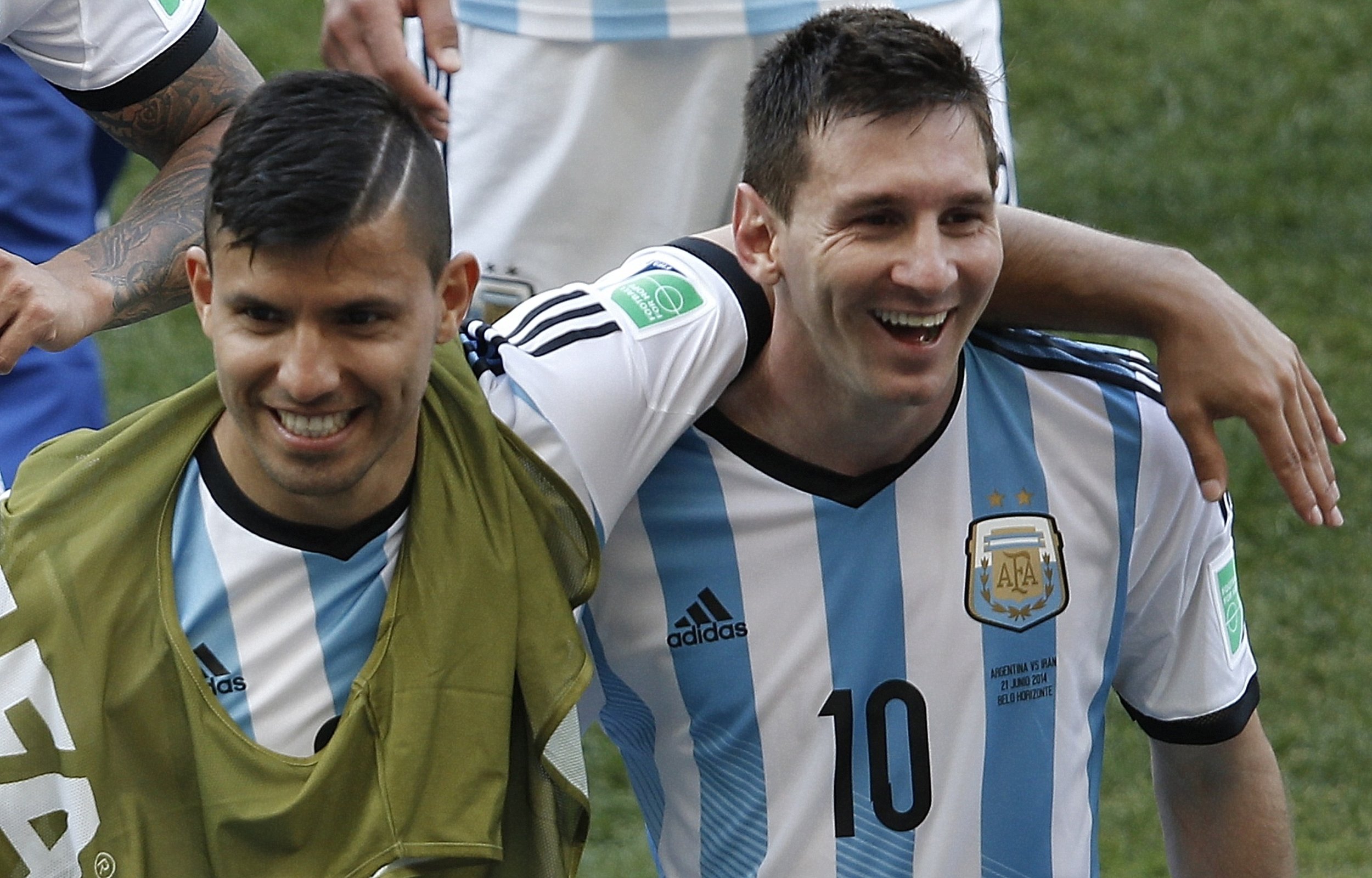 Messi and Aguero celebrate FIFA World Cup triumph