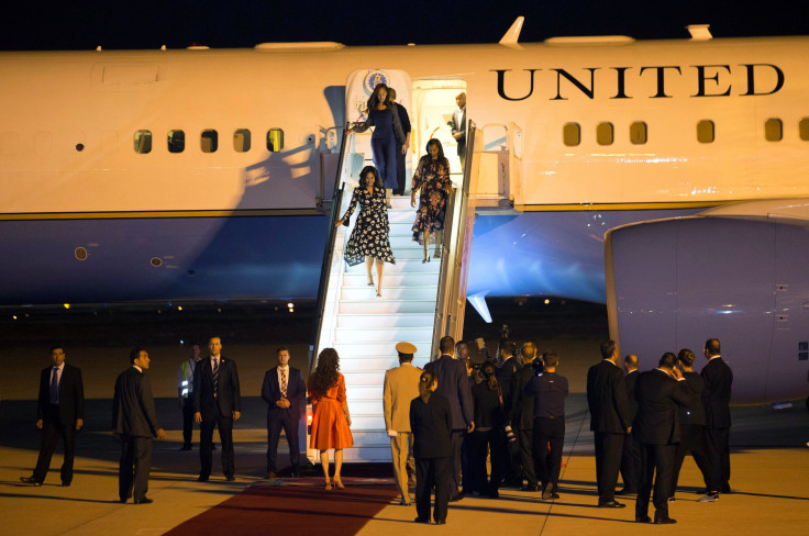 U.S. first lady Michelle Obama and her daughters Sasha and Malia 