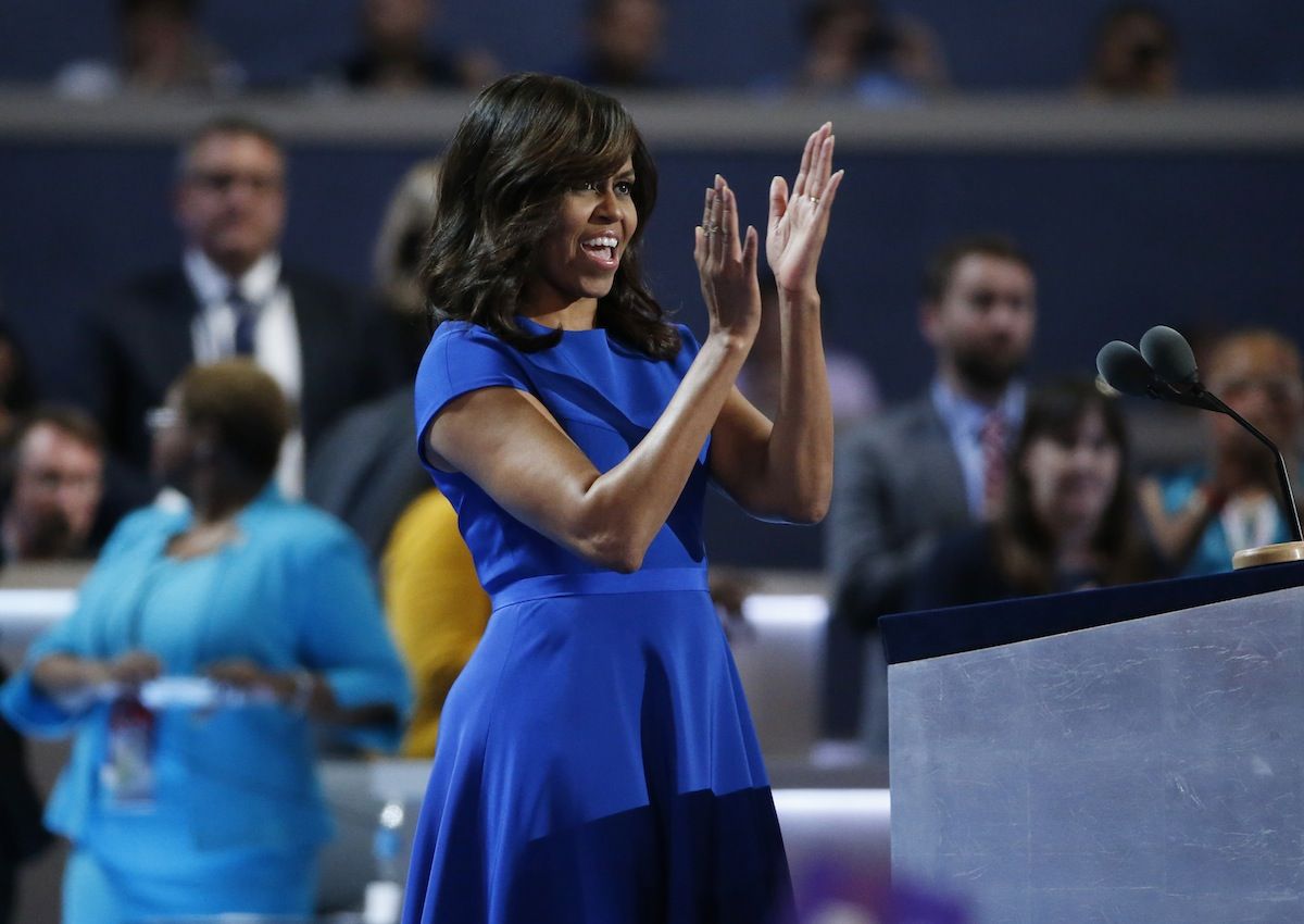 Michelle obama in royal clearance blue dress