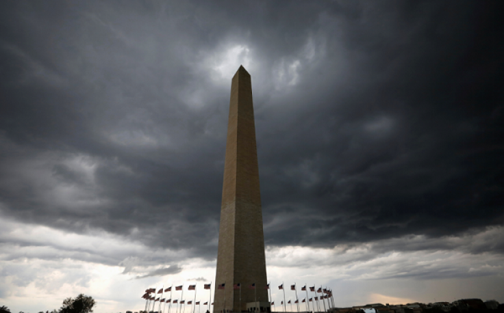 Storm clouds hover above the Washington monument in Washington D.C., U.S., August 15, 2016. Picture taken August 15, 2016. 