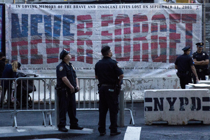 Officers at Sep 11 memorial ceremony