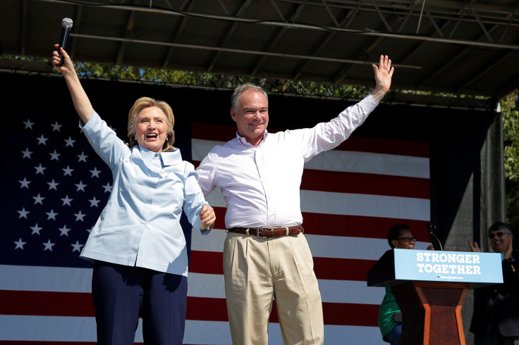 Hillary Clinton and Tim Kaine