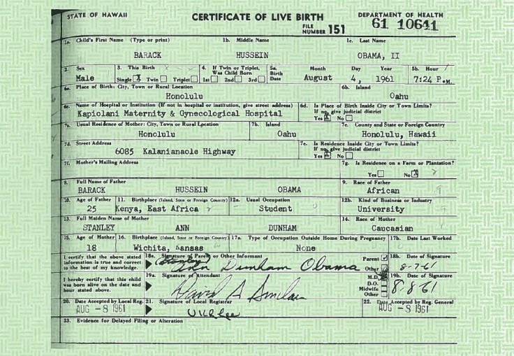 obama birth certificate