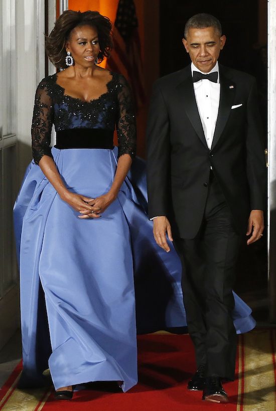 In Carolina Herrera For A State Dinner With The French President 