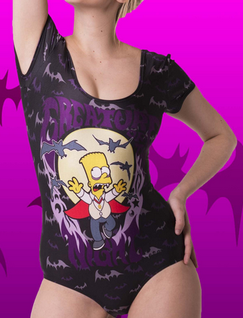 Simpsons House Of Horrors Creature Of The Night Bodysuit, Living Dead 124