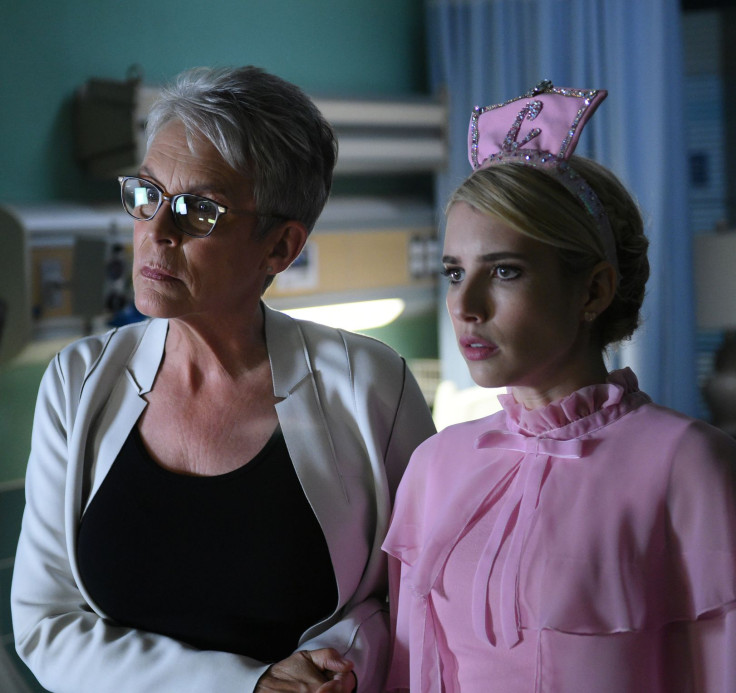 Jamie Lee Curtis as Dean Cathy Munsch and Emma Roberts as Chanel Oberlin