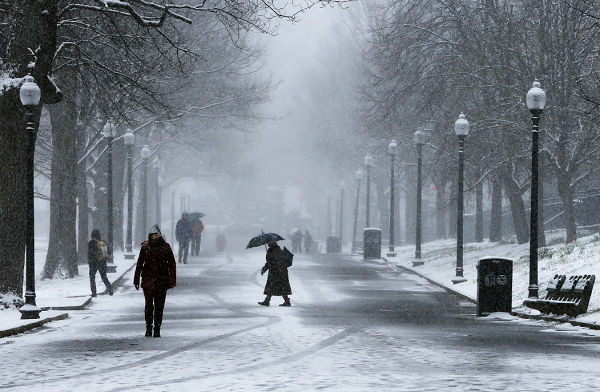 National Weather Serivce issues a high wind advisory for New England and predicts more snow over the weekend.