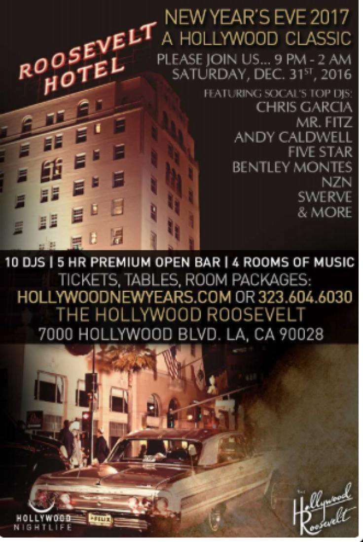 Classic Hollywood Roosevelt New Year's Eve 2017