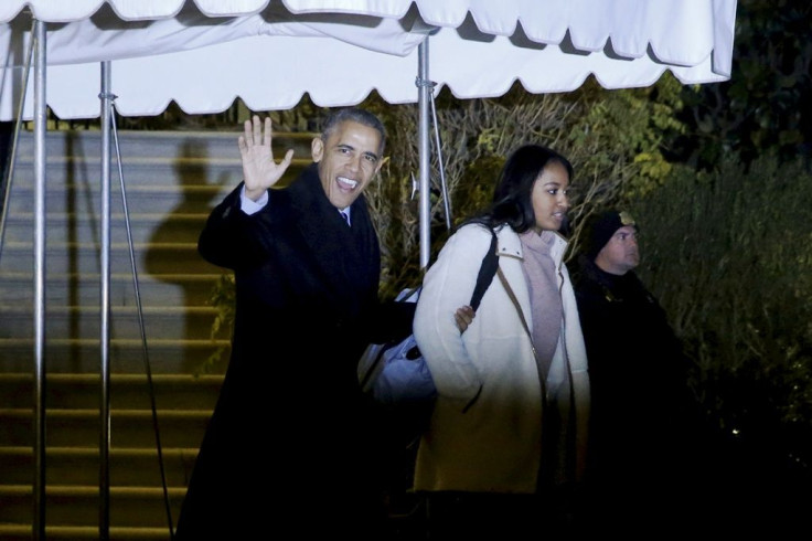 Barack Obama and Sasha Obama