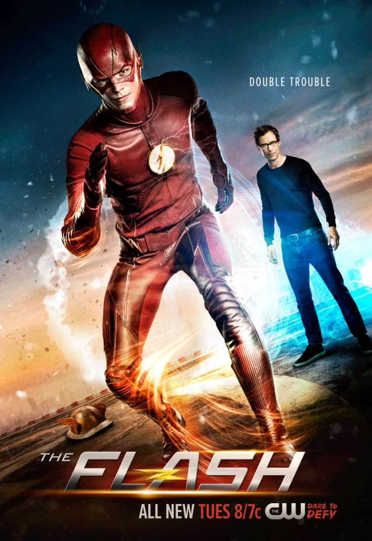 Grant Gustin as The Flash, Tom Cavanagh as Harrison Wells