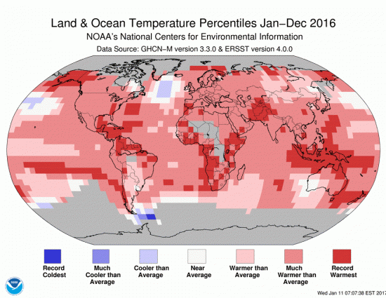 NOAA 2016 record temperature