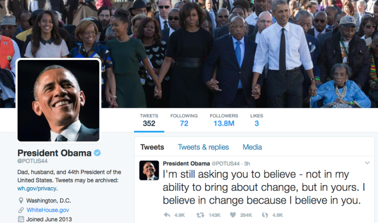 Former President Barack Obama new Twitter handle