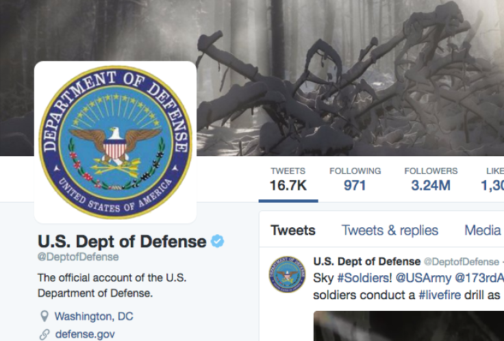 Department of Defense Twitter account.