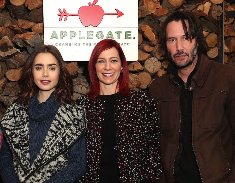 Lily Collins, Carrie Preston and Keanu Reeves