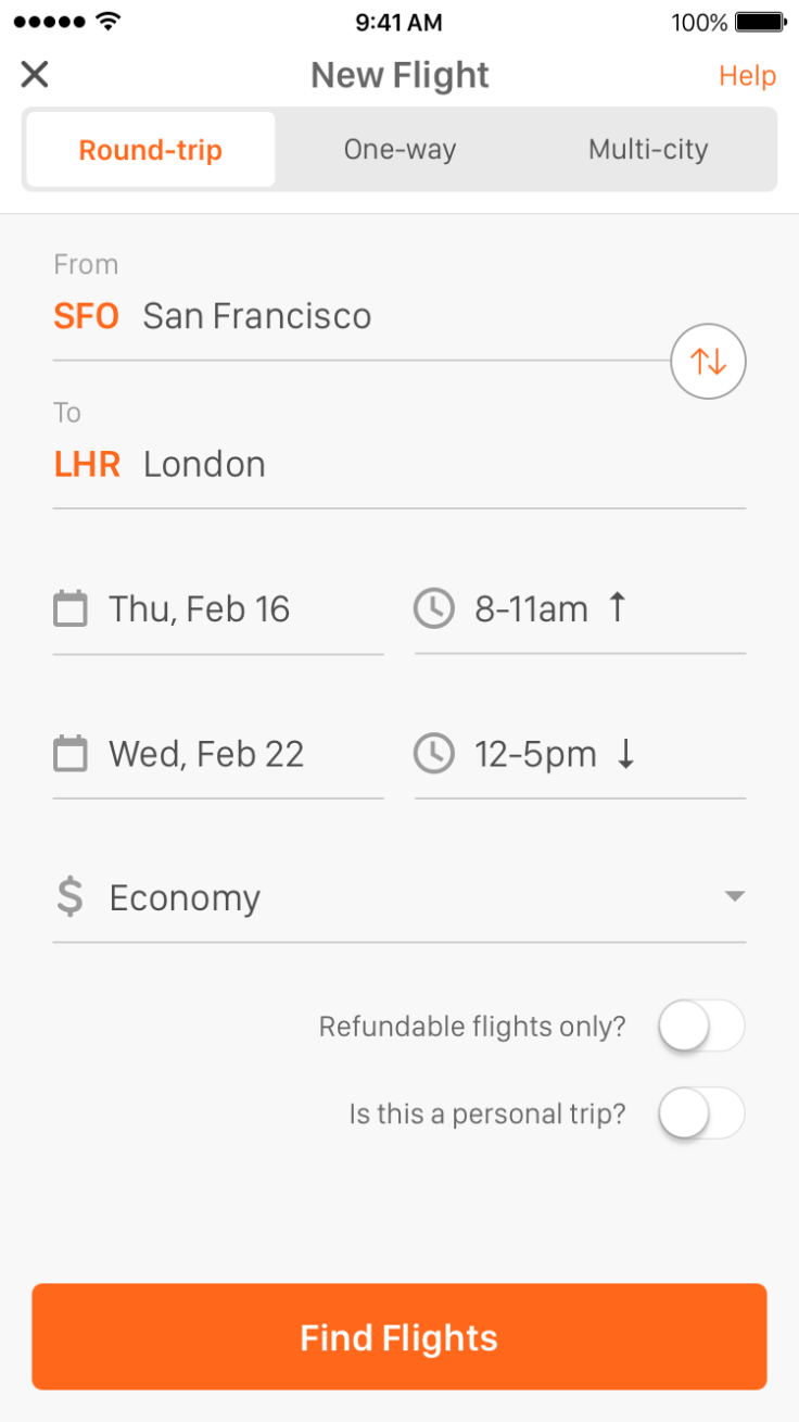 TripActions app for booking business trips. 