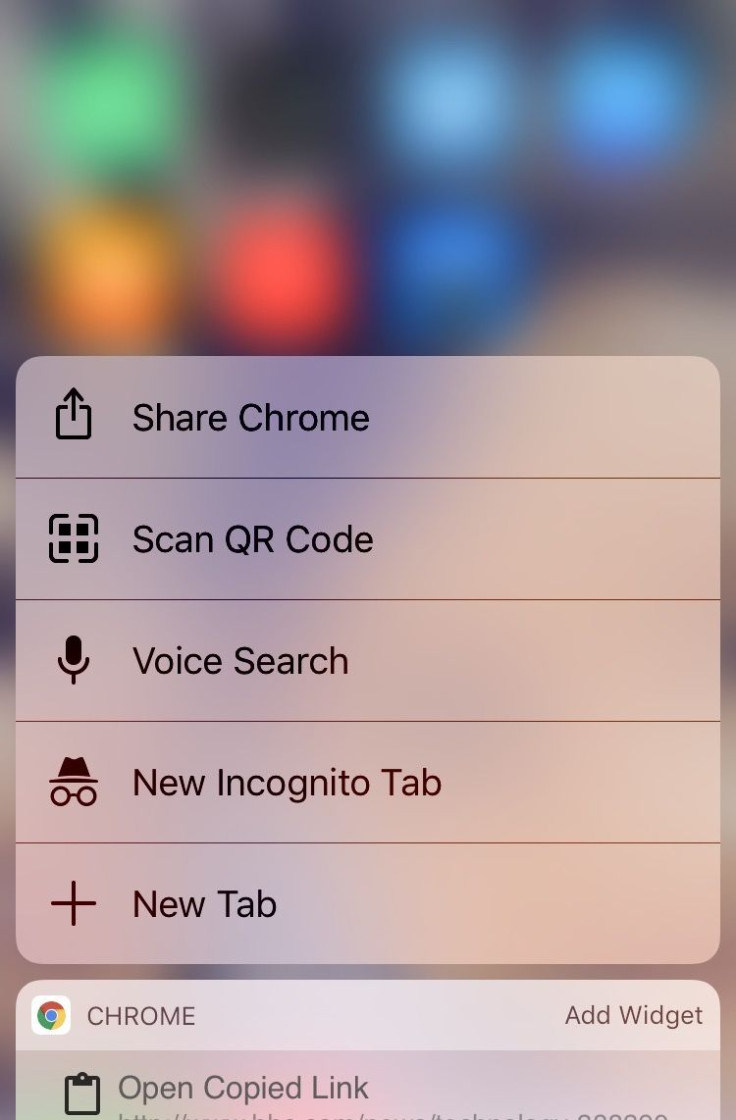 Google Chrome 3D Touch iOS update