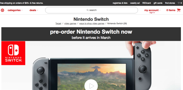 Target Nintendo Switch pre-order