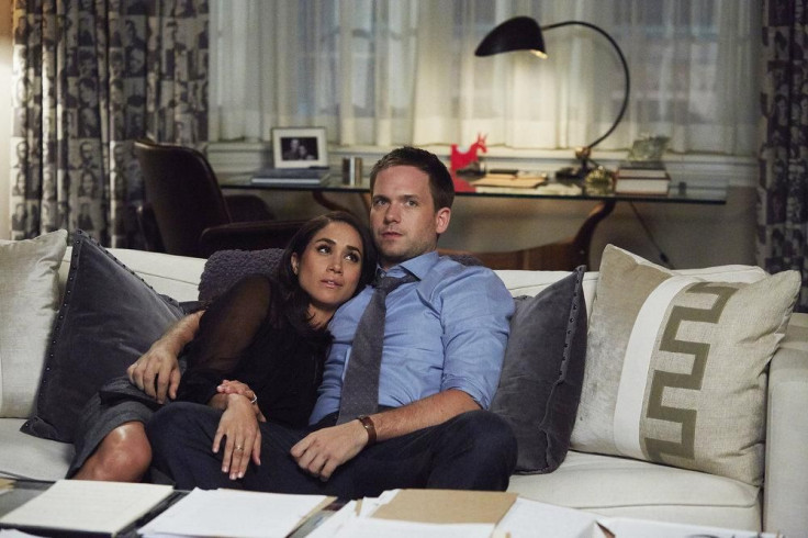 Meghan Markle as Rachel Zane and Patrick J. Adams as Mike Ross