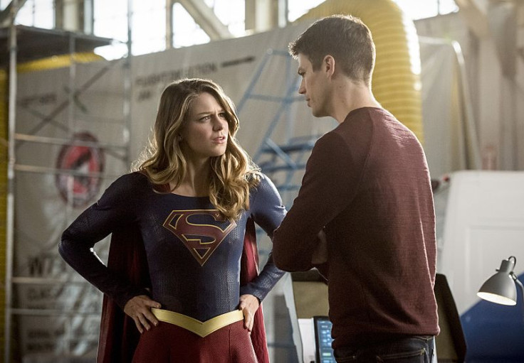 Melissa Benoist as Supergirl, Grant Gustin as Barry