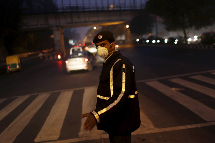 Traffic Policeman Wears Mask