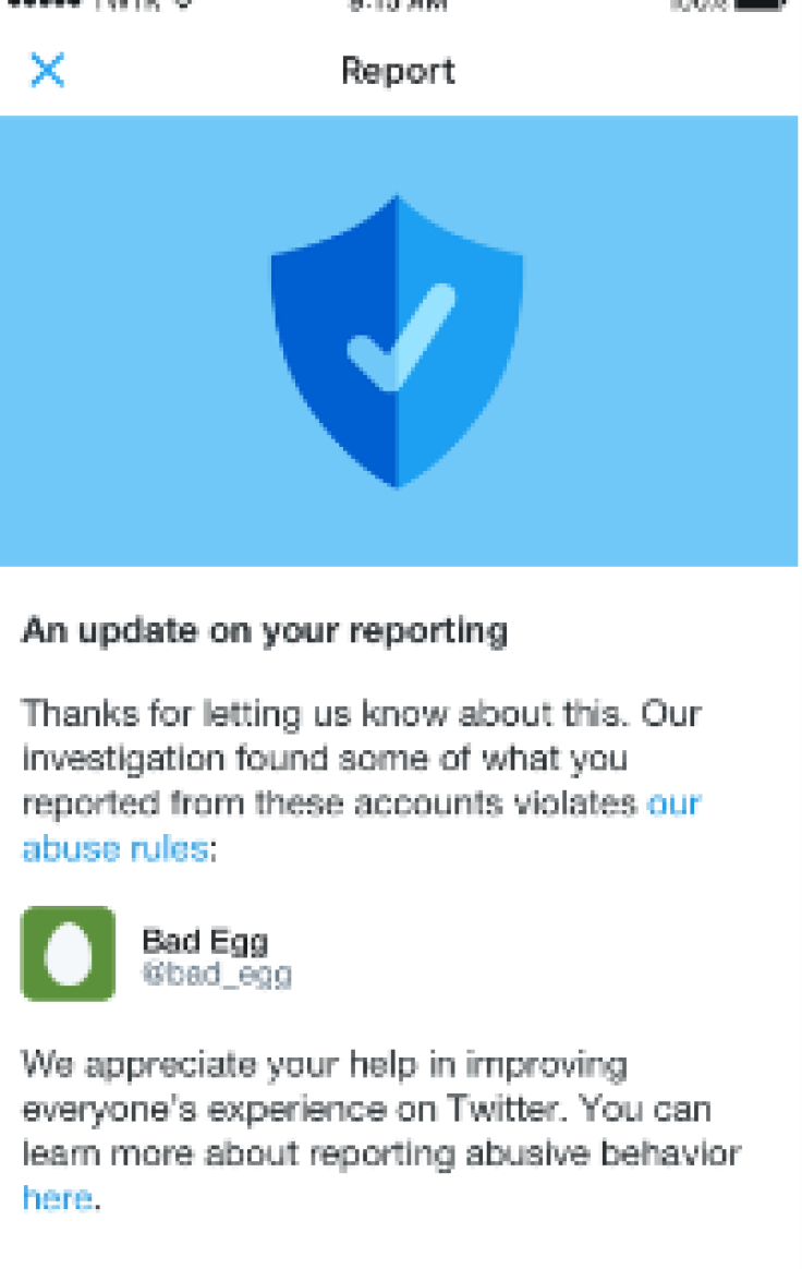 reporting abuse on twitter