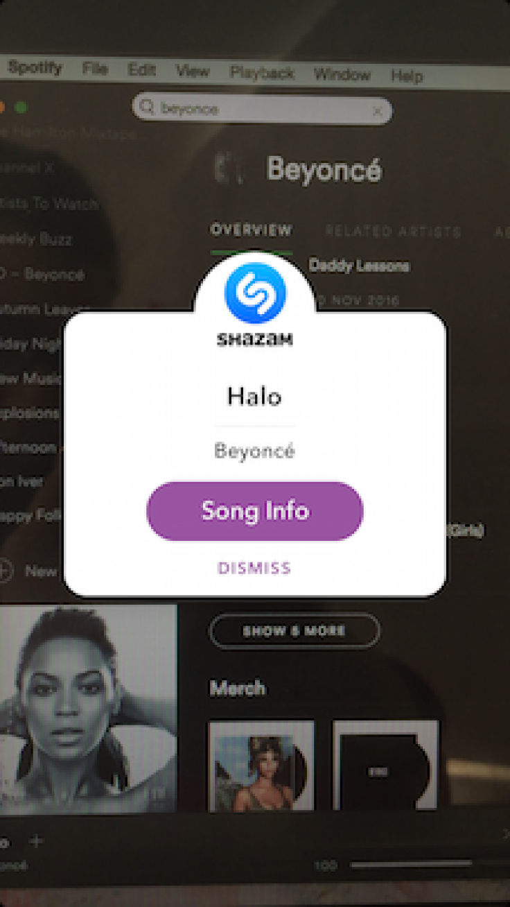 beyonce Snapchat Shazam small