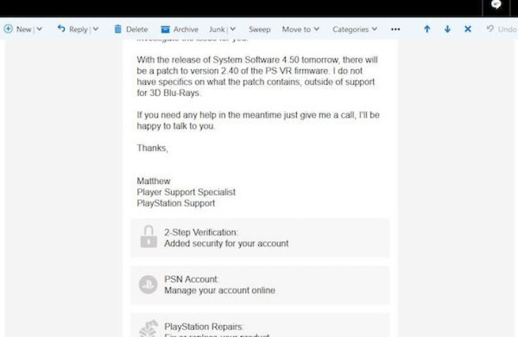 PlayStation Support email