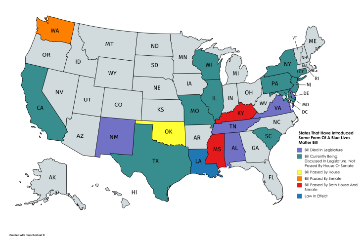 States That Have Introduced Some Form Of A Blue Lives Matter Bill (1)