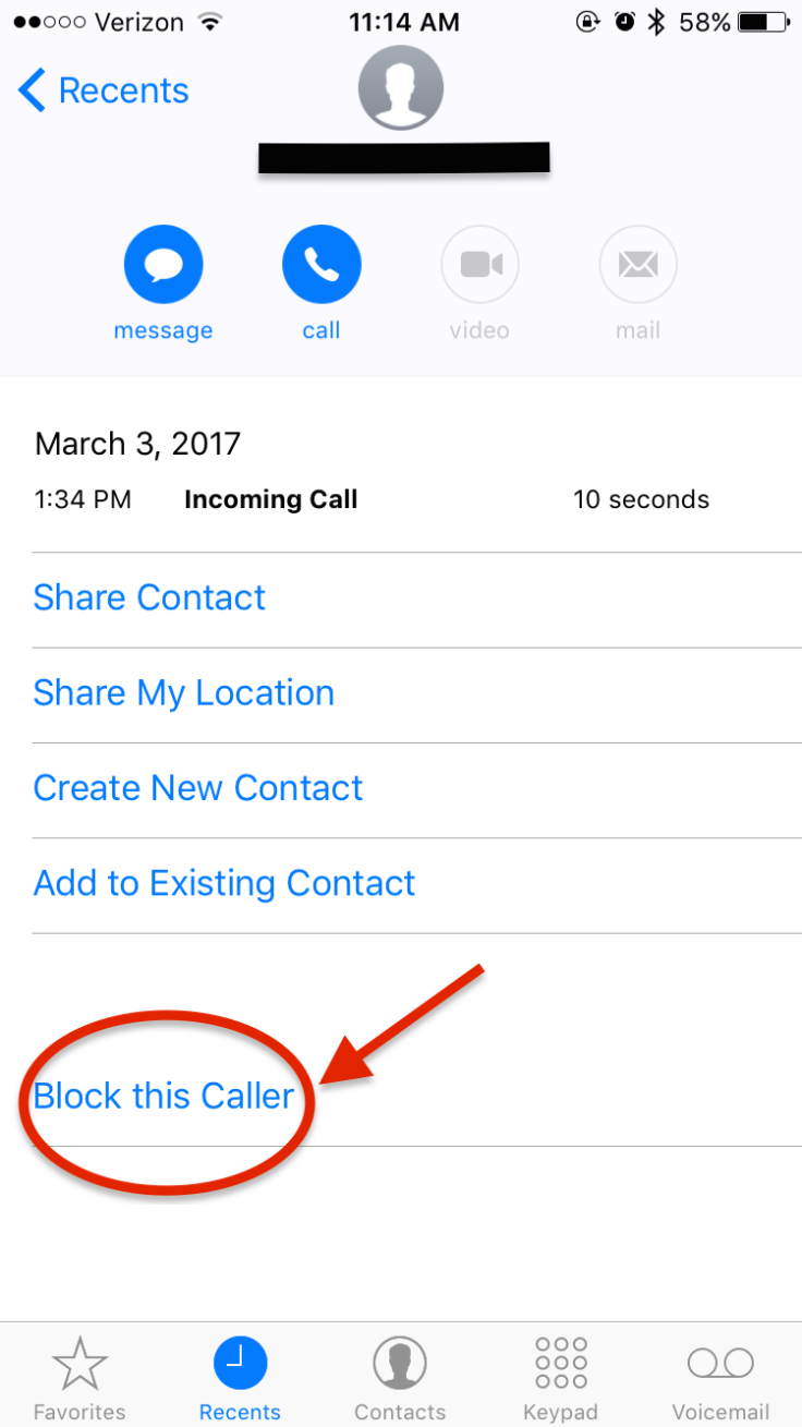 block caller iphone