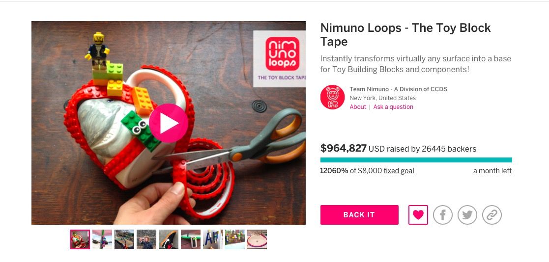 Lego indiegogo sales