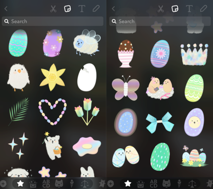 Snapchat Easter stickers