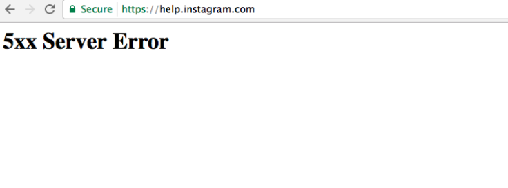 Instagram app down 5xx server error