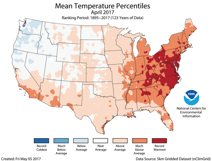 april 2017 avg temps