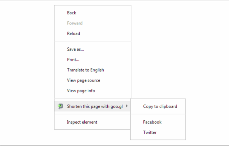 goo.gl URL Shortener chrome extension