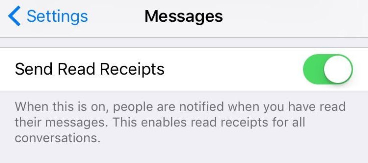 read receipts on