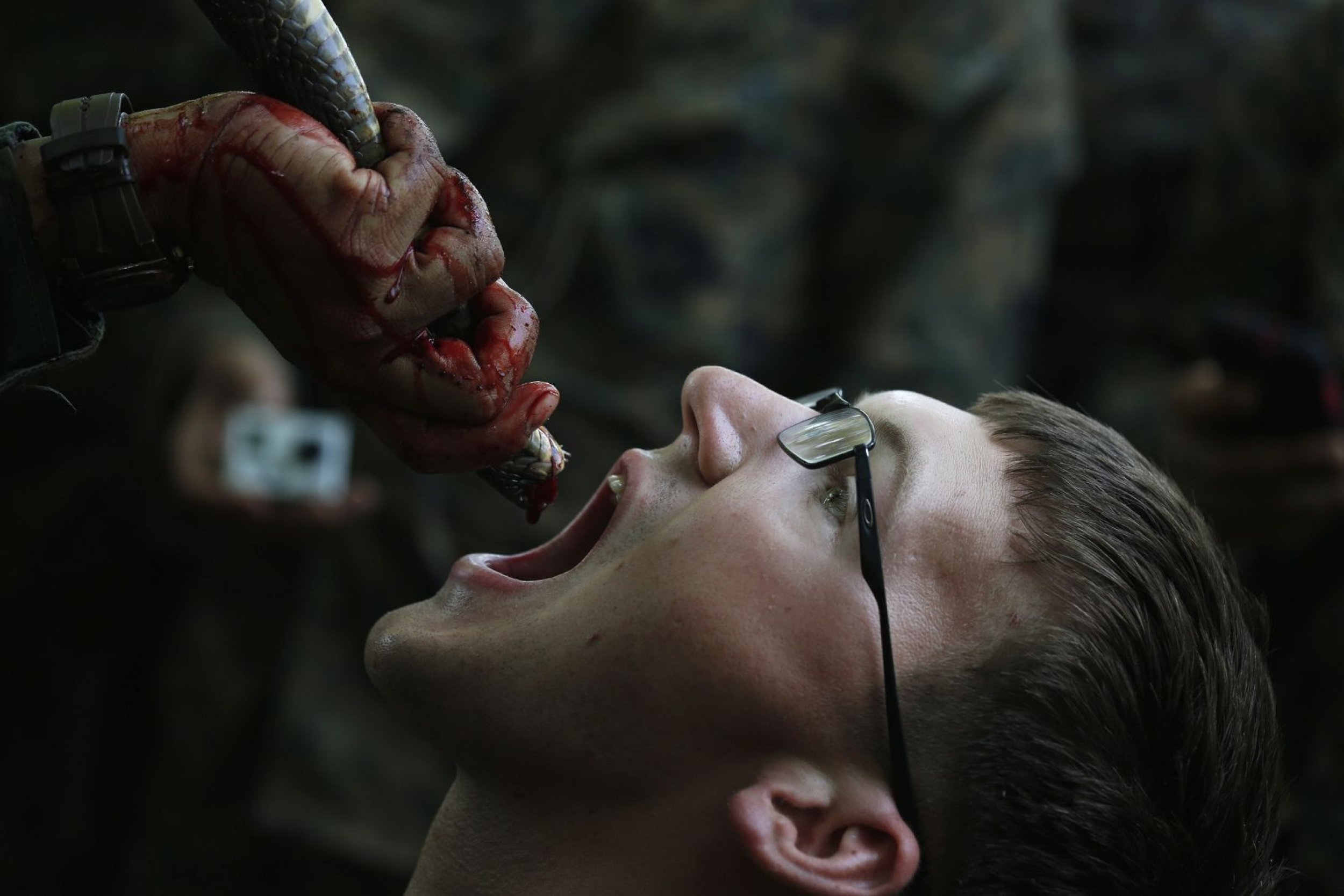 U.S. Marines Drink Snake Blood In Cobra Gold Jungle Survival Exercise 