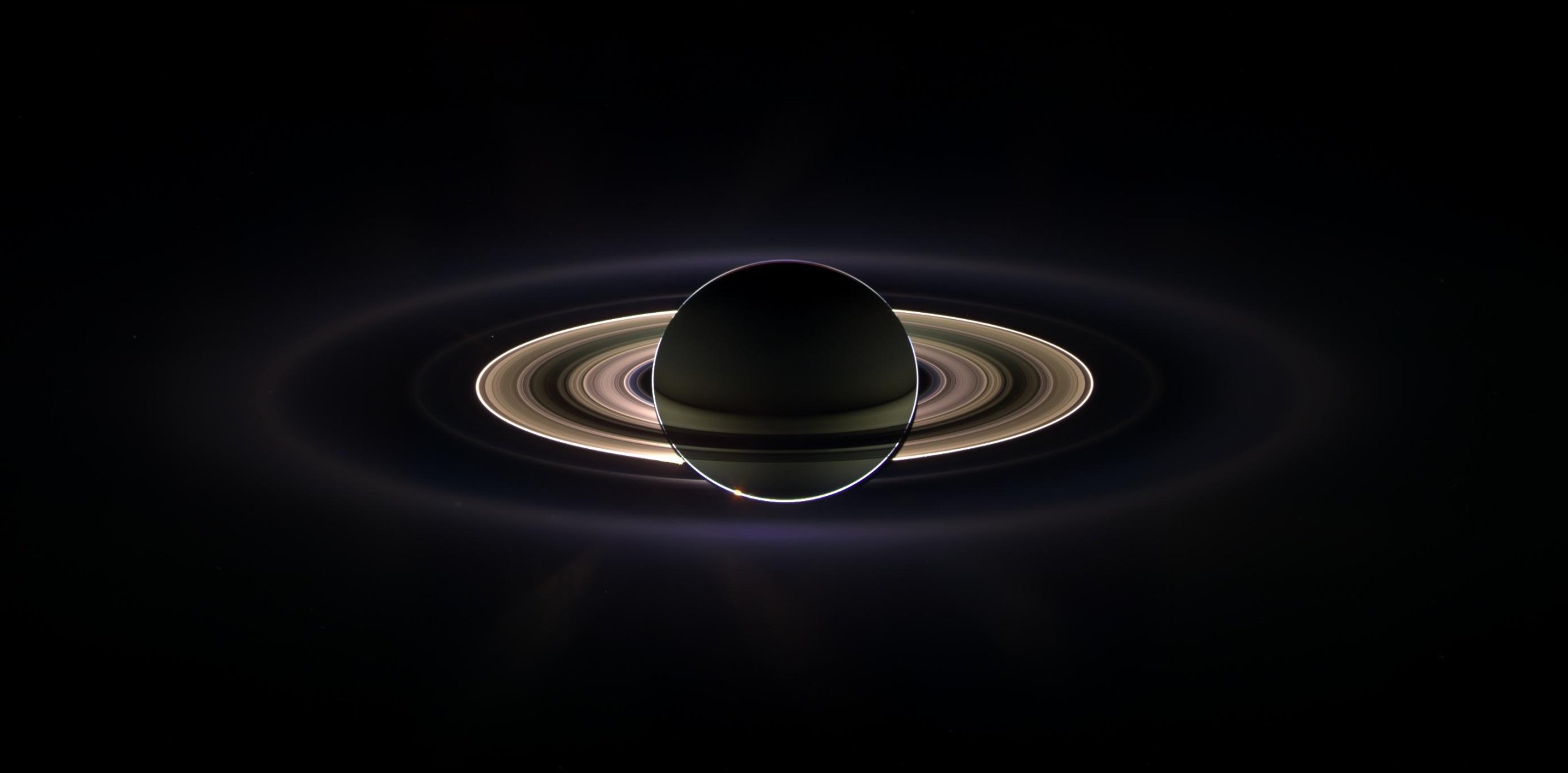 Final plunge of Cassini spacecraft into Saturn, illustration - Stock Image  - C053/9666 - Science Photo Library