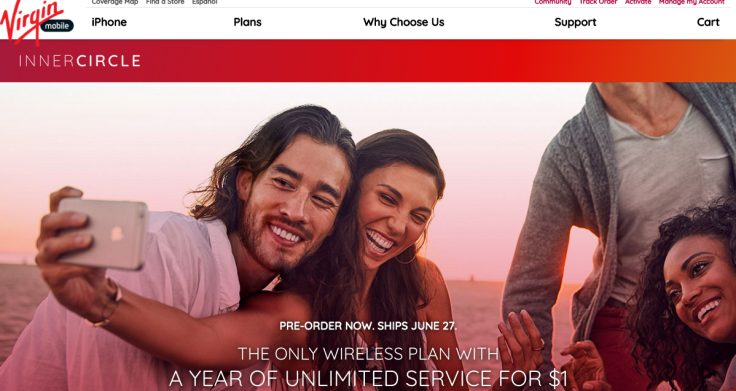 Virgin Mobile USA website screenshot 