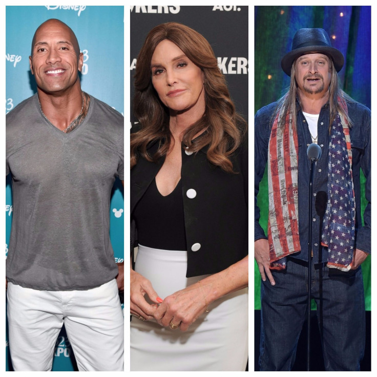 Dwayne Johnson, Caitlyn Jenner and Kid Rock